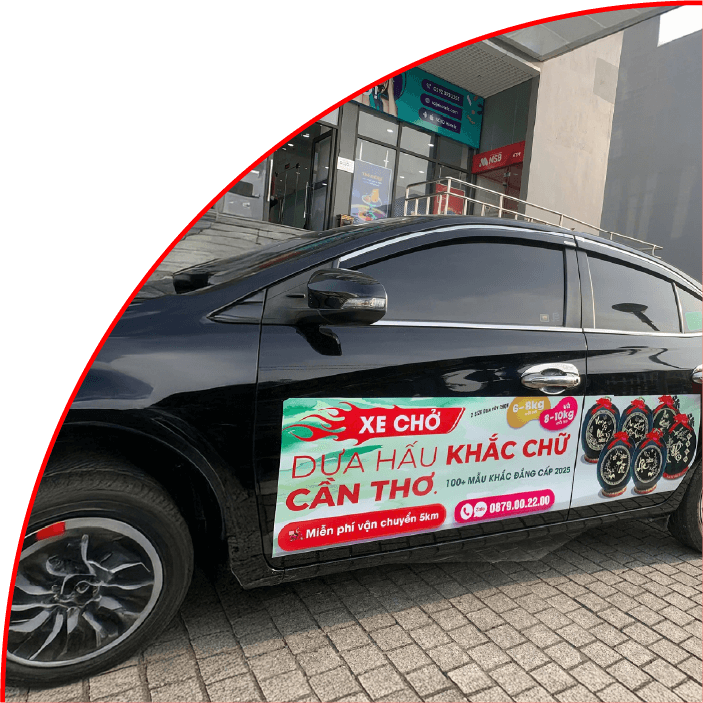 Xe chở Dưa hấu khắc chữ Cần Thơ